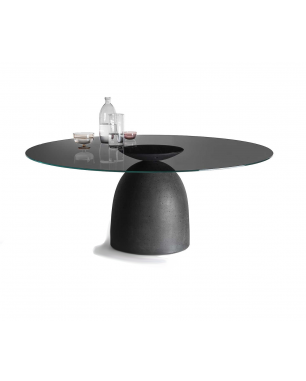 Lago Janeiro Fumè Glass Table