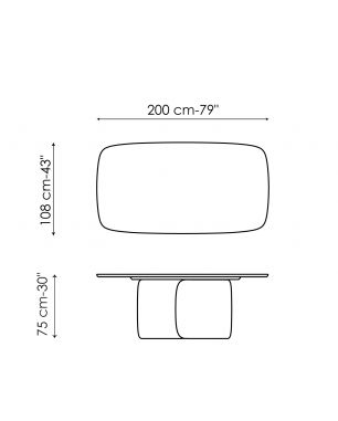 Tavolo Bonaldo Mellow-250 x 112 x H 75 cm