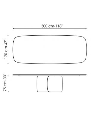 Tavolo Bonaldo Mellow-300 x 140 x H 75 cm