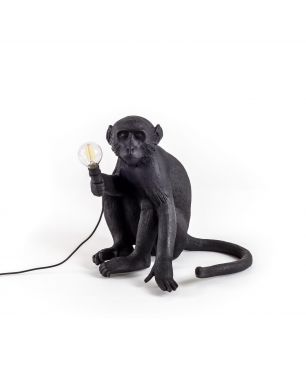 Seletti Monkey Black Sitting Table Lamp 