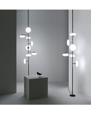 Lampada da Terra - Soffitto Penta Light Mamì - Nichel Nero
