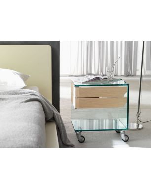 Comodino Tonelli Design Venerdì - Impiallacciato Rovere Bianco
