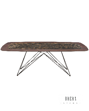 Tavolo Riflessi Pegaso in legno e ceramica