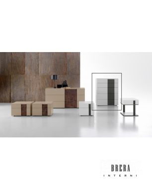 Mobili per Camera da Letto Presotto Inside - Comò 5 Cassetti L86 x P53,2 x H107,9 Bianco Candido+Grigio Antracite