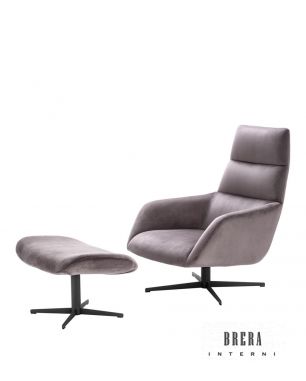 Eichholtz Nautilus Swivel Chair and Ottoman