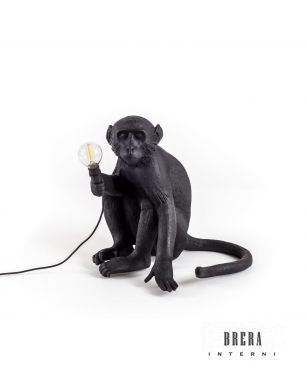 Seletti Monkey Black Sitting Table Lamp 
