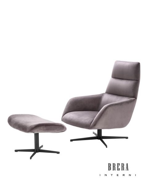 Eichholtz Nautilus Swivel Chair and Ottoman