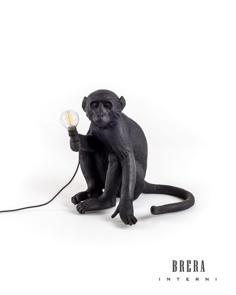 Seletti Monkey Black Sitting Table Lamp 