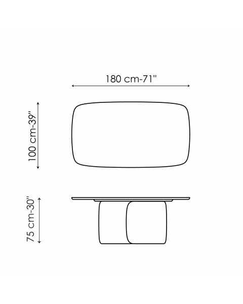 Tavolo Mellow Bonaldo-200 x 108 x H 75 cm