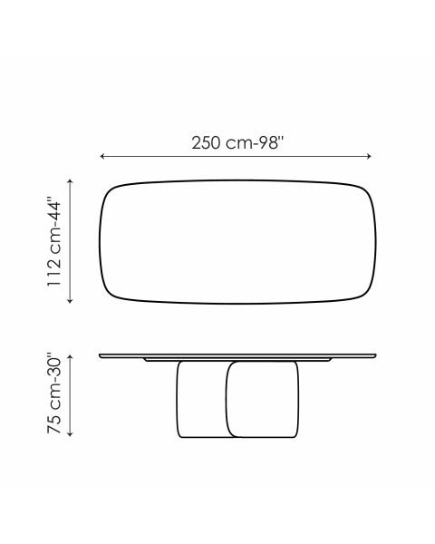 Tavolo Bonaldo Mellow-280 x 110 x H 75 cm