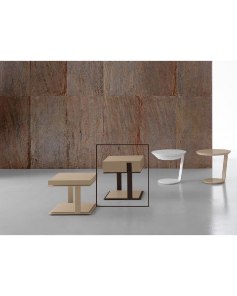 Mobili per la camera da letto Presotto Inside - Comodino L46,5 x P46,5 x H46,3 Corda+Marrone Caffè