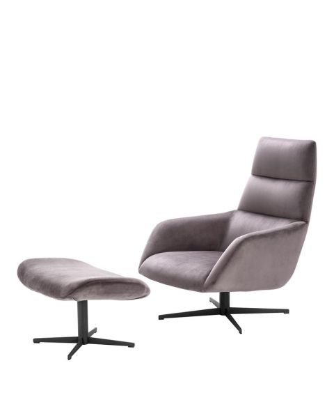Eichholtz Nautilus Swivel Chair and Ottoman