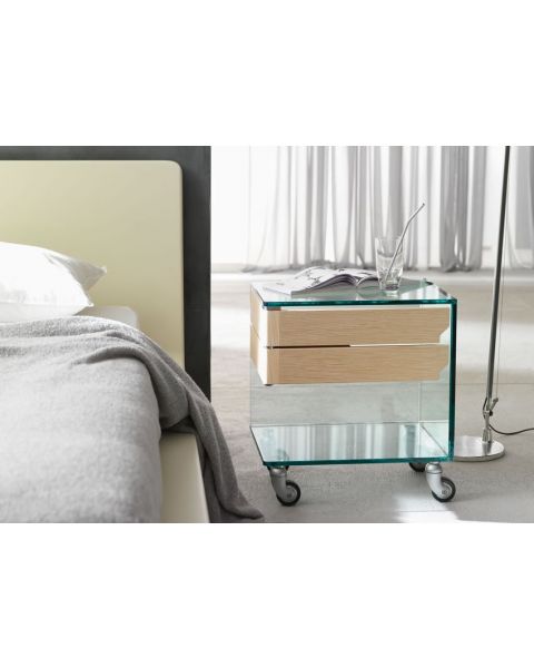 Comodino Tonelli Design Venerdì - Impiallacciato Rovere Bianco