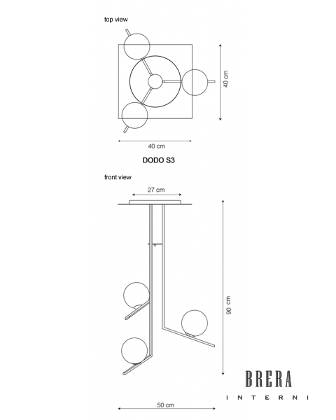 Lampada Riflessi Dodo S-S3 -50 x 50 x H 90 cm