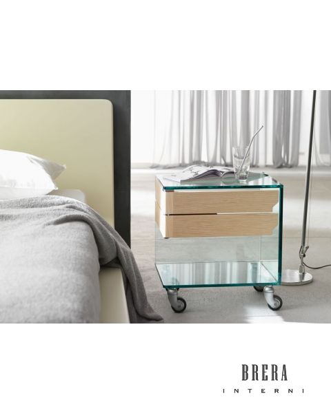 Comodino Tonelli Design Venerdì - Impiallacciato Rovere Bianco