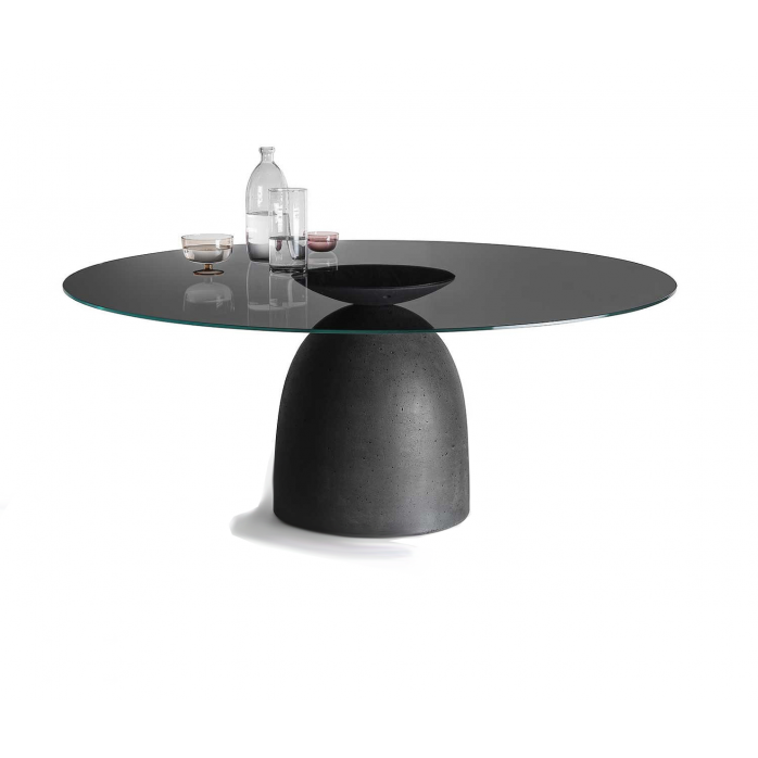 Lago Janeiro Fumè Glass Table