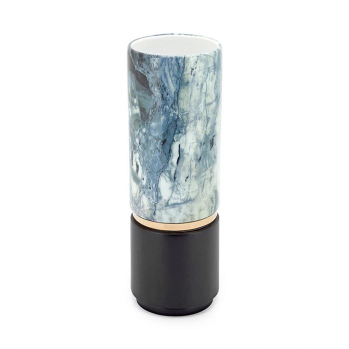 Vaso Abhika KAREN CILINDRO H36 D12 - Nero/Bianco