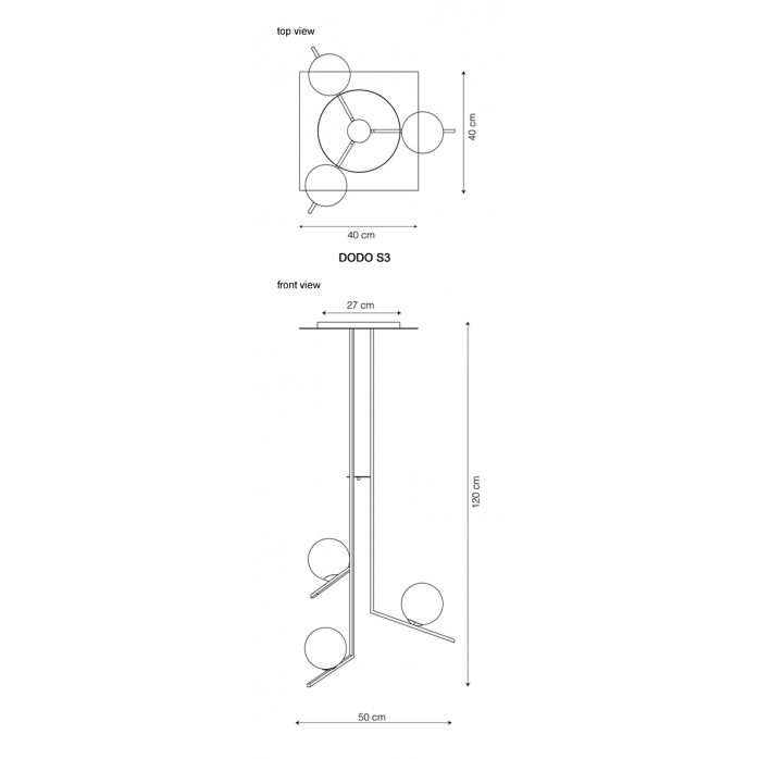Lampada Riflessi Dodo S-S3 -50 x 50 x H 120 cm
