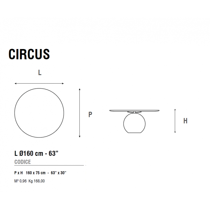 Bonaldo Circus Tavolo-Ø 160 x H 75 cm