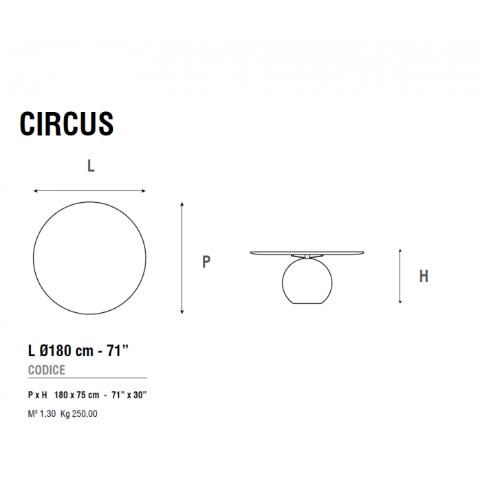 Bonaldo Circus Tavolo-Ø 180 x H 75 cm