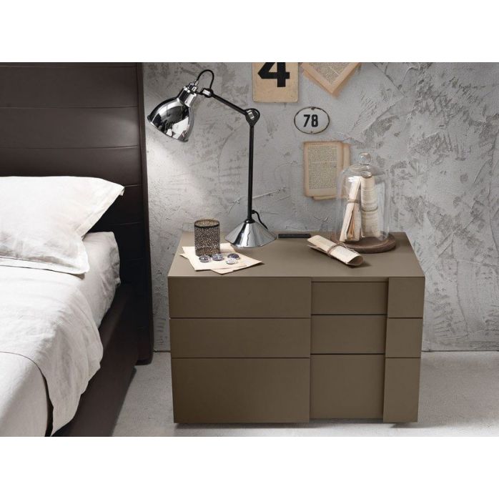Mobili per la camera da letto Presotto Inside - Comodino L56 x P43,6 x H50,7 Beige Argilla