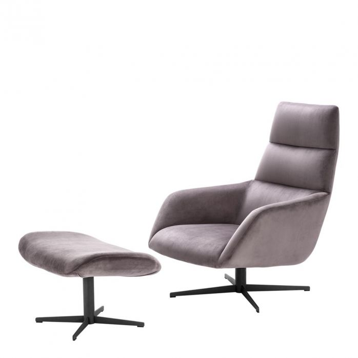 Eichholtz Nautilus Swivel Chair and Ottoman