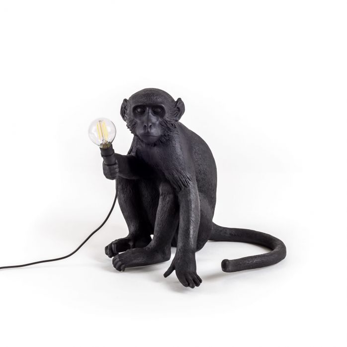 Seletti Monkey Black Sitting Table Lamp 