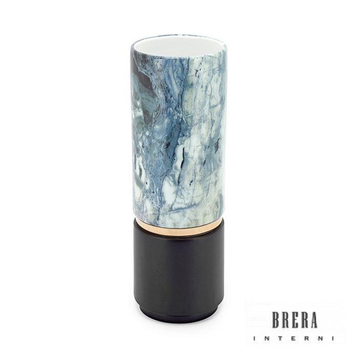 Vaso Abhika KAREN CILINDRO H36 D12 - Nero/Bianco