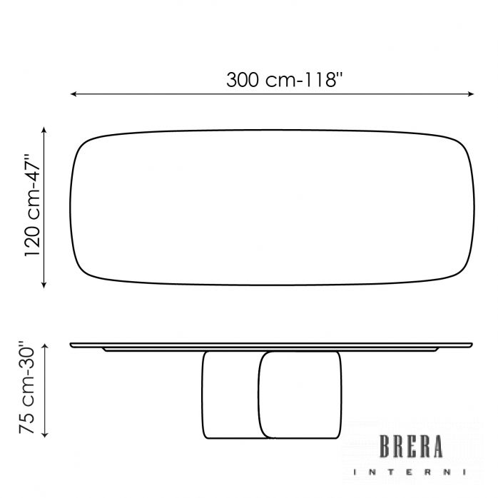 Tavolo Bonaldo Mellow-300 x 140 x H 75 cm