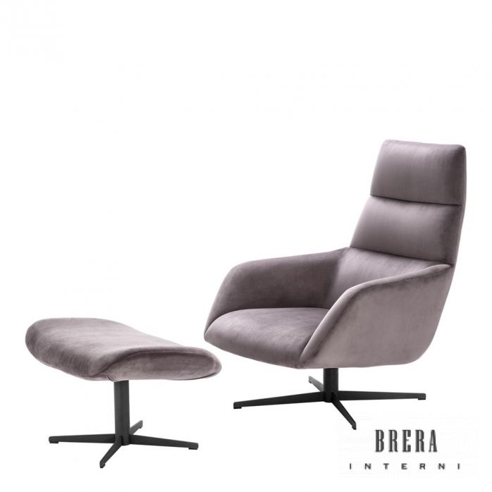 Eichholtz Nautilus Swivel Chair and Ottoman