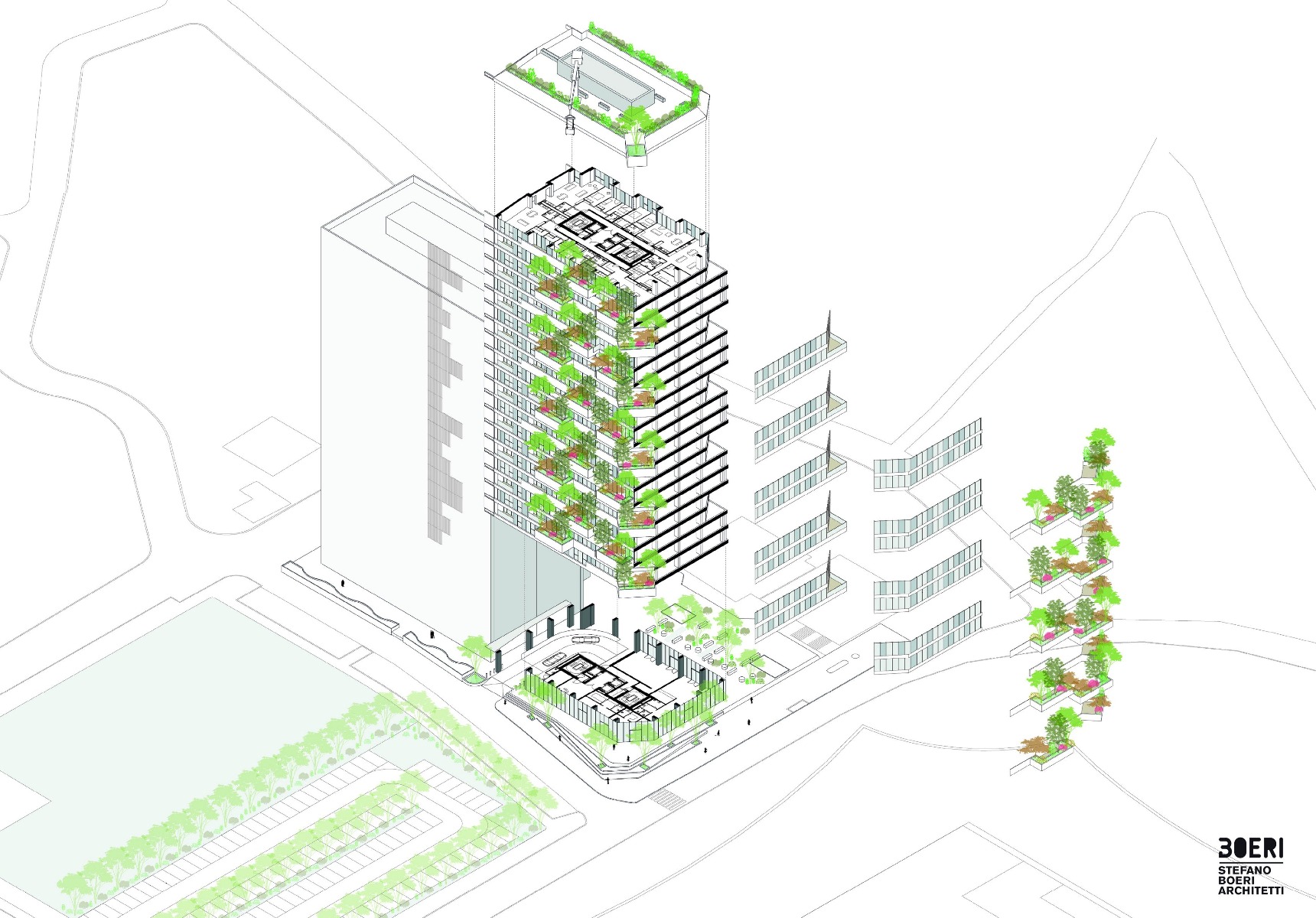 Progetto in pianta, Bosco Verticale, Stefano Boeri